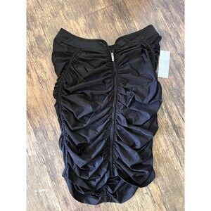 Zac Posen Gathered Black Skirt Center Zipper Size XL BNWT
